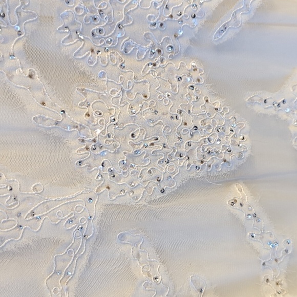 Y2k Newport News Ivory Sheer Beaded Maxi Dress Fairy Whimsigoth Wedding Vintage - Picture 3 of 13